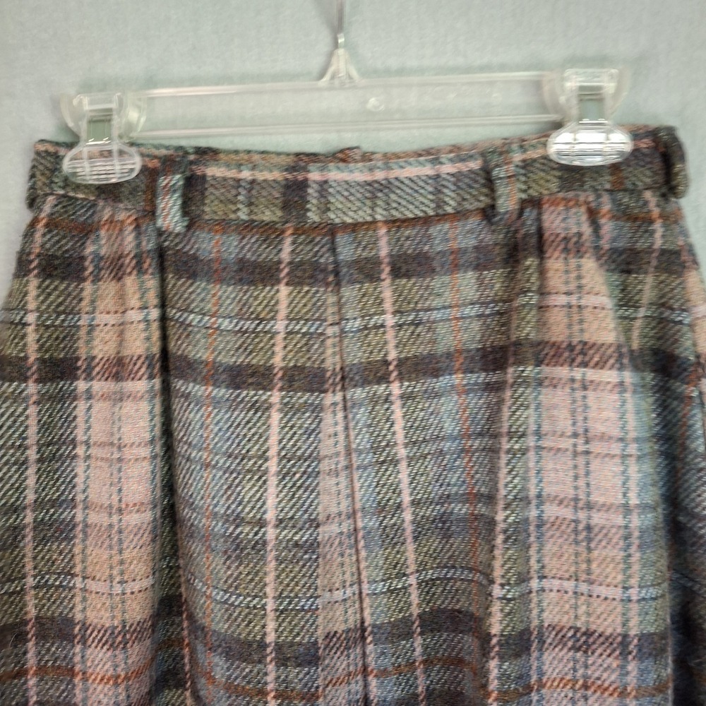 Vintage THE SPORTING‎ LIFE Size 10 Plaid Wool Skirt Brown Pink Zip Made In USA - Picture 10 of 14